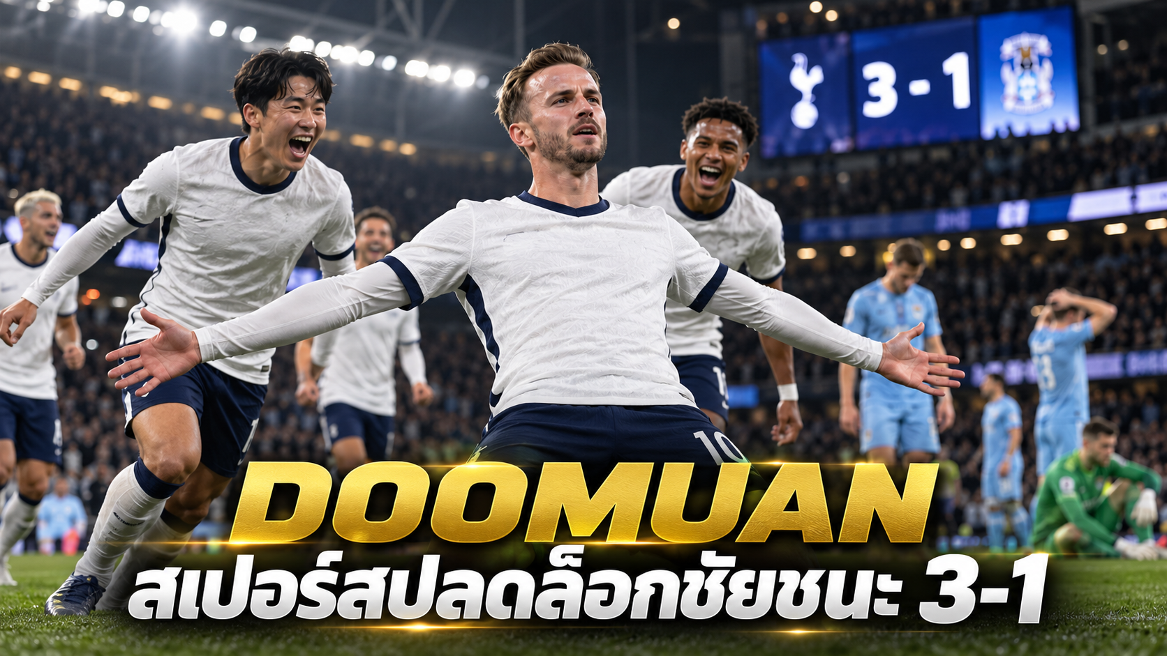 DOOMUAN สรุปผลบอลพรีเมียร์ลีกล่าสุด! สเปอร์สปลดล็อกชัยชนะ อาร์เซนอลเฉือนฟอเรสต์ แมนซิตี้และลิเวอร์พูลเก็บสามแต้ม